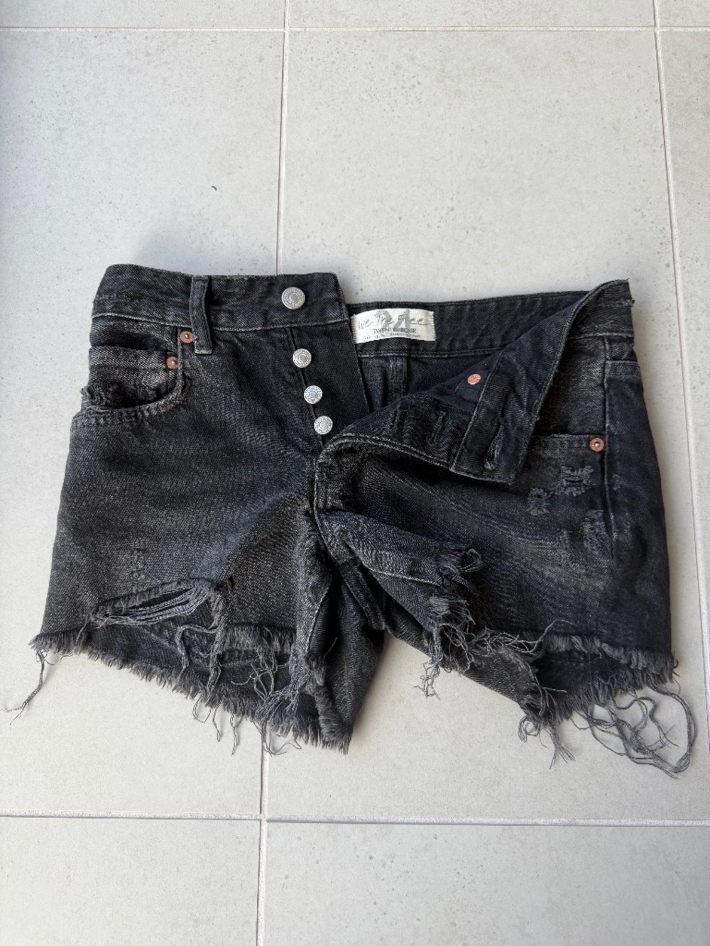 Free People Black Jean Shorts Size 24